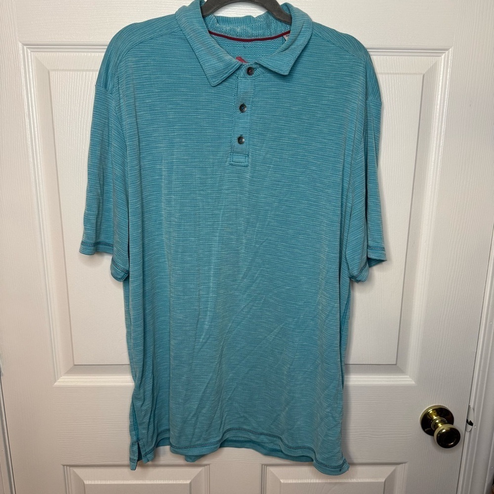 Tommy Bahama Island Zone Blue Polo Shirt Relaxed Fit Lightweight Size XL GUC